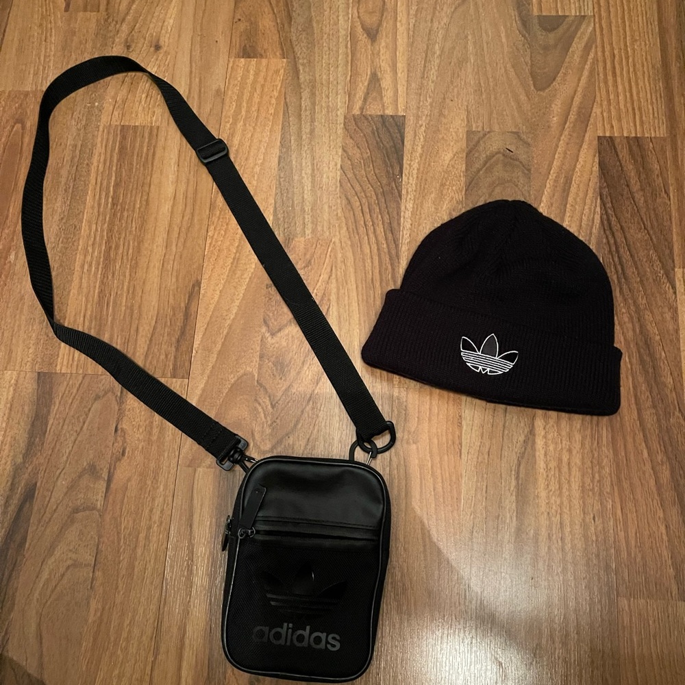 Adidas beanie and pouch
